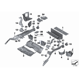 Podłoga bagażnika, przód - 41007284335