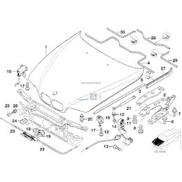 Osłona gumaowa zawiasu maski - Oryginał BMW - 51718215268