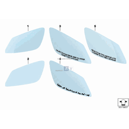 Szkło lusterka podgrzewane wypukłe prawe - 51167186584