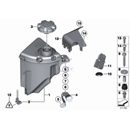 Zbiornik wyrównawczy BMW F01 F06 F07 F10 F11 F12 F13 640i 640d 518d 520d 525d 530d 535d 535i M550dX 730d 740d 740i 750dX - 17137647283