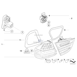 Lampa tylna w błotniku lewa - 63217289429