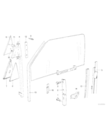 Mechanizm szyby drzwi, Szyna prowadząca przednia lewa - 41511888507