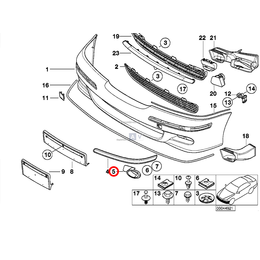 Ramka lampy przeciwmgielnej przód lewa M BMW E39 520 523 525 528 530 535 540 - 51117891421