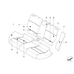 Poszycie oparcia, tył, lewe, skóra - 52208031013