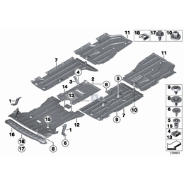 Osłona podłogi przód lewa BMW F25 F26 X3 X4 - 51757213671