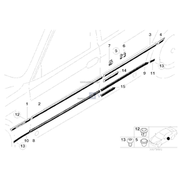 Uszczelka drzwi tył dolna prawa BMW E38 725tds 728i 730i 730d 735i 740d 740i 750i - 51228158188