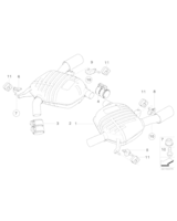 Rear silencer, right - 18307594780