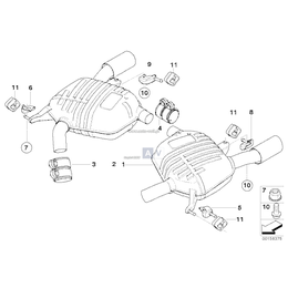Rear silencer, right - 18307594780