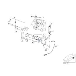 Zacisk hamulcowy tył lewy BMW E46 E83 X3 330Cd 330Ci 330i 330d 2,0d 1,8d 3,0d 3,0i- 34216765883