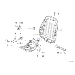 Mechanizm fotela, część górna, lewa - 52108251067