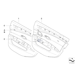 Tapicerka drzwi, skóra, tylna prawa - 51427967242
