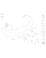 Obudowa zderzaka tylnego gruntowana - 51127206863