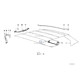 Uchwyt podsufitki tylny BMW E24 628CSi 630CSi 633CSi 635CSi M635CSi M6 - 51161839865