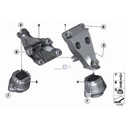 Wspornik łapa silnika prawy BMW F30 F31 F32 F34 F36 F25 F26 320iX 328iX 420iX 428iX - 22116784824