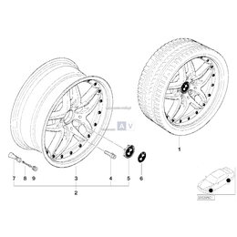 Obręcz koła aluminiowa, dwuczęściowa - 36116752095
