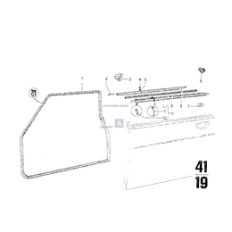 Uszczelka zewn. szyby drzwi, prawa - 51211800270