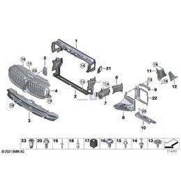 Kanał powietrza hamulca wnęki koła lewy BMW F90 F91 M5 G30 G31 G32 - 51747394665