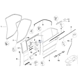 Uszczelka zewn. szyby drzwi, lewa - 51228204231