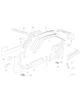 Panel zewn. ramy dachu, lewy - 41228108439