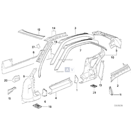 Panel zewn. ramy dachu, lewy - 41228108439