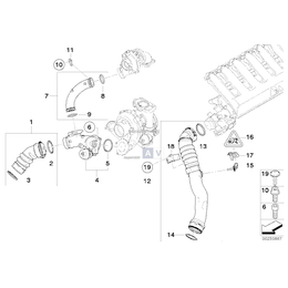 Przewód intercoolera AGR BMW E70 E70N E71 X5 X6 3,0d 3,5d M57N2 - 11618506079