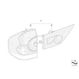 Lampa tylna w błotniku prawa - 63210395811