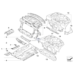 Konsola fotela tylna prawa - 41117111206