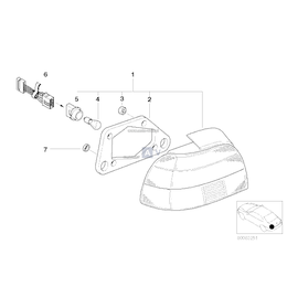 Lampa tylna prawa, kierunkowskaz biały - 63216912426
