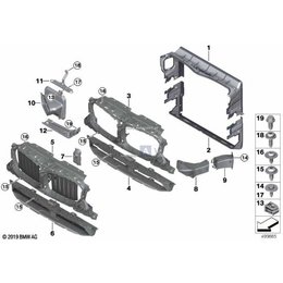 Kanał powietrza chłodnicy prawy M BMW G01 X3 G02 X4 - 51748066058