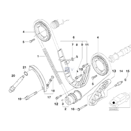 Śruba torx mechanizmu rozrządu BMW E31 E32 E34 E39 E38 E53 530 535 540 730 735 740 840 M60 - 11311731952