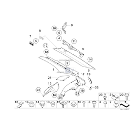 Osłona oświetlenia słupka C, prawego - 63316914250