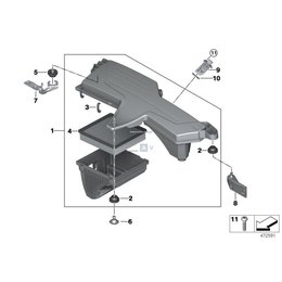 Obudowa filtra powietrza BMW F20 F21 F22 F30 F31 F32 F33 F34 F36 - 13718511655