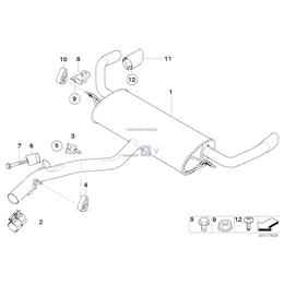 Śruba BMW E71 K02 K03 K21 K22 K23 K25 K27 K46 K47 K48 K52 K54 K61 K70 K71 - 51117707528