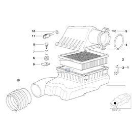 Osłona gumowa przy obudowie filtra powietrza BMW E31 840i 840Ci 850Ci 850CSi - 13711729992