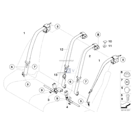 Pas bezpieczeństwa tylny - 72117132243