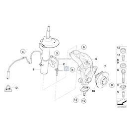 Amortyzator przedni lewy, tylko w połączeniu z - 31316780471