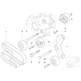 Uchwyt wspornik napinacza paska BMW E38 E39 E49 E53 X5 330d 525d 530d 730d - 11282248561