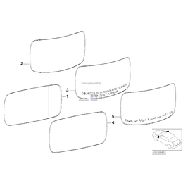 Szkło lusterka podgrzewane płaskie lewe - 51168247769