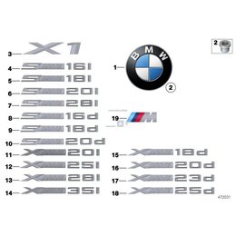 Emblemat XDRIVE 20d BMW E83N X3 E84 X1 F25 F26 X4 - 51147362673