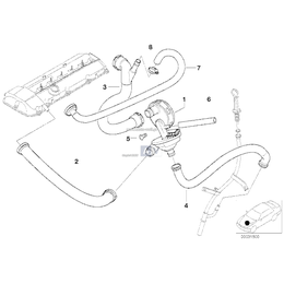 Przewód odmy BMW E38 728i prod. od 1998-09 - 11151437642