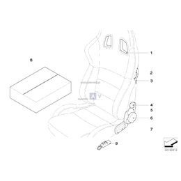 Kpl. części dolnej fotela sport. lewej - 52100413038