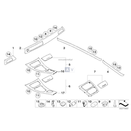 Listwa ozdobna drzwi przednich lewych - 51417251231