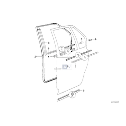 Uszczelka wewn. szyby drzwi, prawa - 51218105108