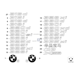 Emblemat naklejany tylny BMW E90 E92 E93 "M3" - 51148041901