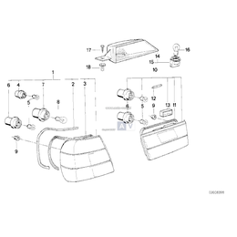 Lampa na pokrywie bagażnika prawa - 63211384012
