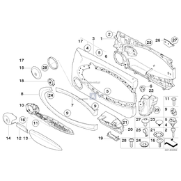 Osłona wewn. kl. drzwi alu., prawa - 51412753328