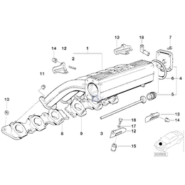 Uszczelka kolektora ssącego BMW E31 E32 E38 750i 750iL 850Ci 850CSi M70 M73 V12 - 11611736657