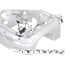 Uchwyt systemu otwierania maski BMW F20 F21 F22 F23 F30 F31 F32 F33 F34 F36 F80 F87 - 61136912396