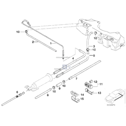 Przewód dopływu paliwa przedni BMW E39 M5 S62 - 16122228829