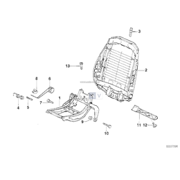 Mechanizm fotela, część górna, lewa - 52108251065